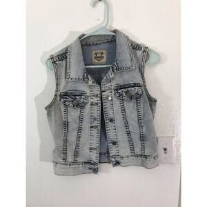 Papaya vintage Y2K light blue denim jean vest